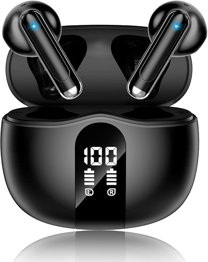 Bass Stereo Wireless Earbuds with Noise Cancelling Mic