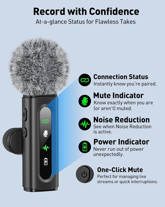 USB-C Wireless Mini Lavalier Microphone - Image 3