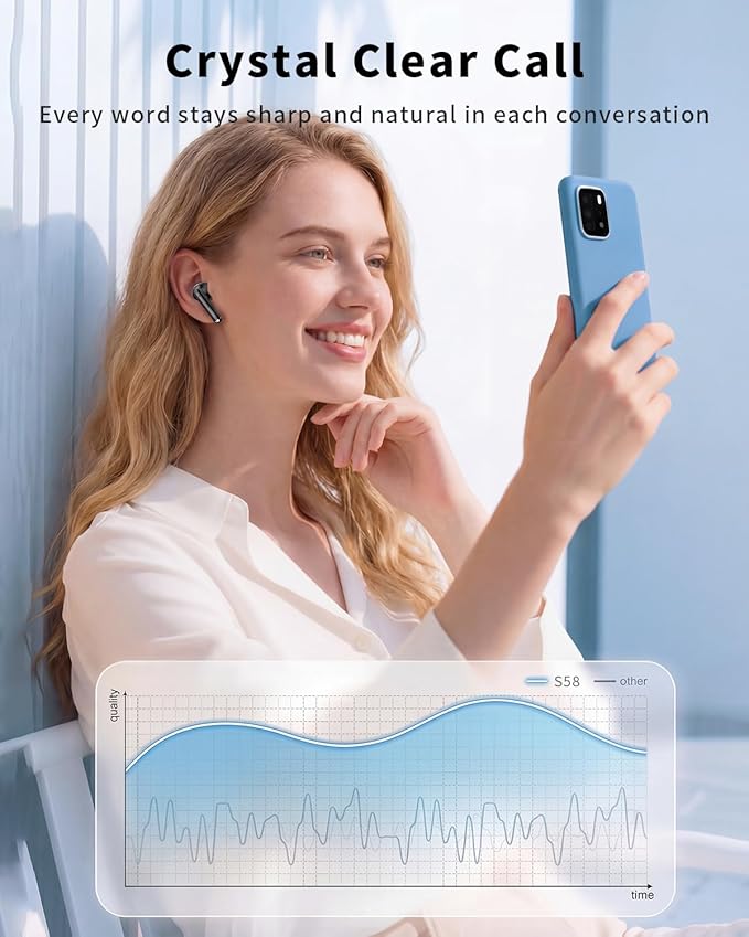 Bass Stereo Wireless Earbuds with Noise Cancelling Mic - Image 4