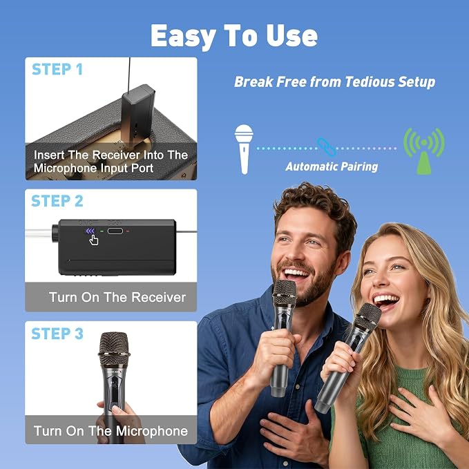 Wireless Handheld Microphones for Singing with 500 FT Reception - Image 5