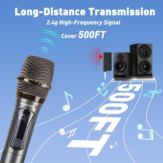 Wireless Handheld Microphones for Singing with 500 FT Reception - Image 4
