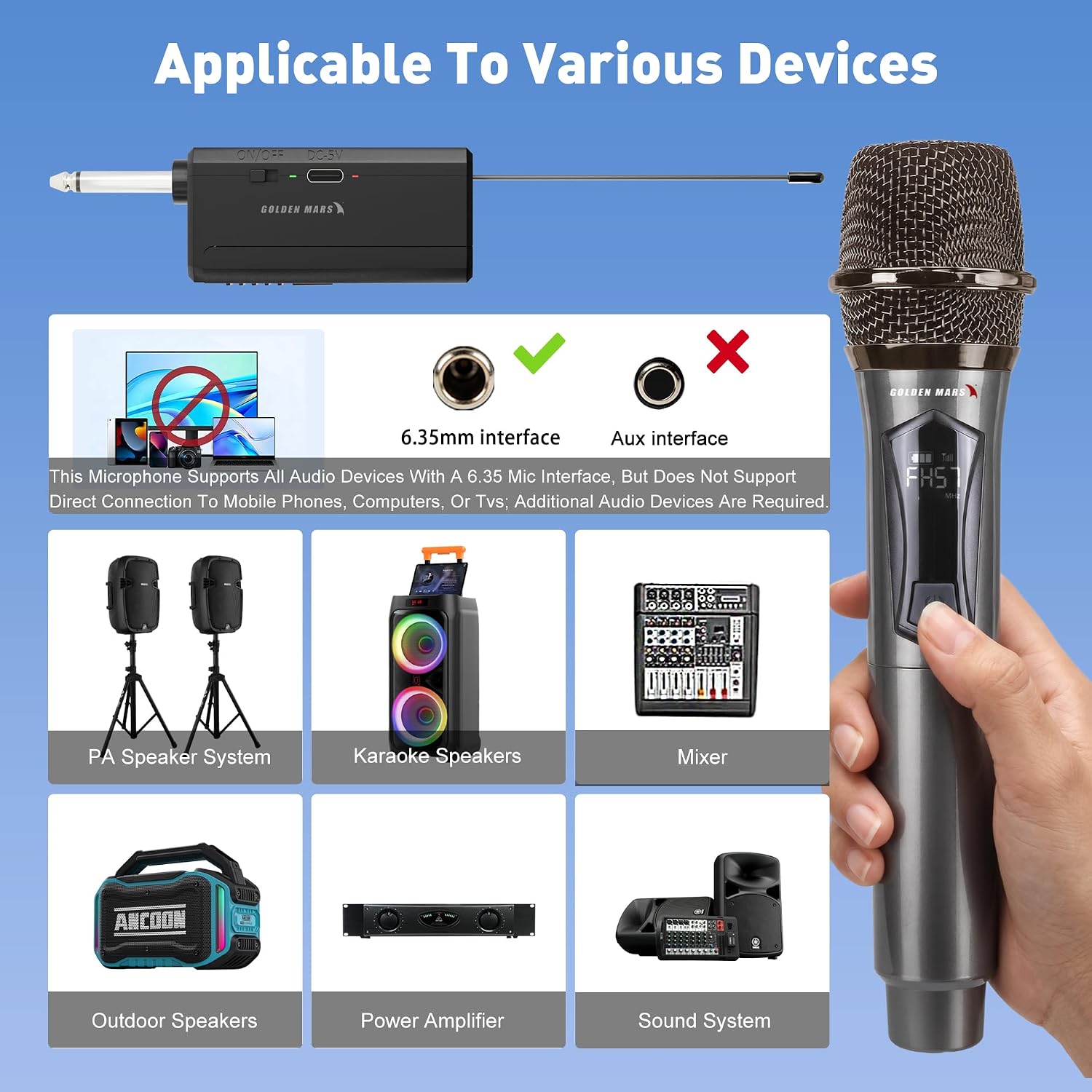 Wireless Handheld Microphones for Singing with 500 FT Reception - Image 7